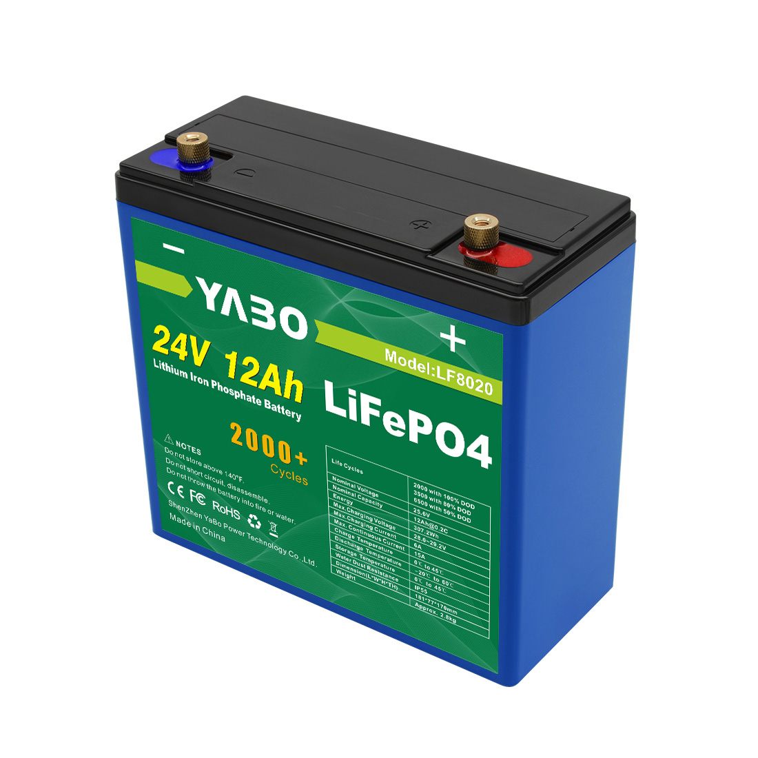 Portable LiFePO4 Disaster Battery 24V 12Ah – Durable Lithium Iron Phosphate Battery for Blackout Protection & Maritime Energy